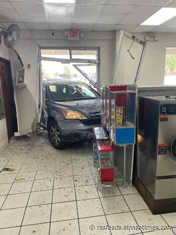 No one injured after vehicle crashes into laundromat in El Paso's Lower Valley