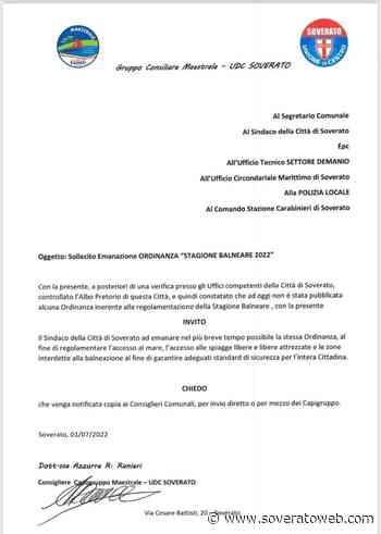 Soverato, richiesta ordinanza Regolamentazione stagione balneare 2022 - Soverato Web