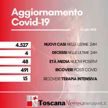 Covid in Toscana: morte 4 donne (a Livorno, Lucca e Pisa), oggi 2 luglio. E 4.527 nuovi contagiati - Firenze Post