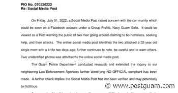 Officials warn of fake social media post | News | postguam.com - The Guam Daily Post