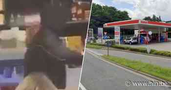 Videobeelden tonen gewapende overval op tankstation in Genk: jonge daders stormen binnen in volle zaak - Het Laatste Nieuws