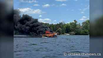 Boat sinks after catching fire southwest of Ottawa | CTV News - CTV News Ottawa