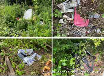Tonnes of stinking rubbish illegally dumped along disused railway line