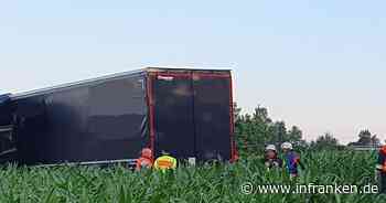 Fahrer betrunken: Sattelzug landet im Mais
