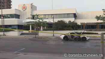 Man arrested after car explodes in front of Oshawa police station - CTV News Toronto