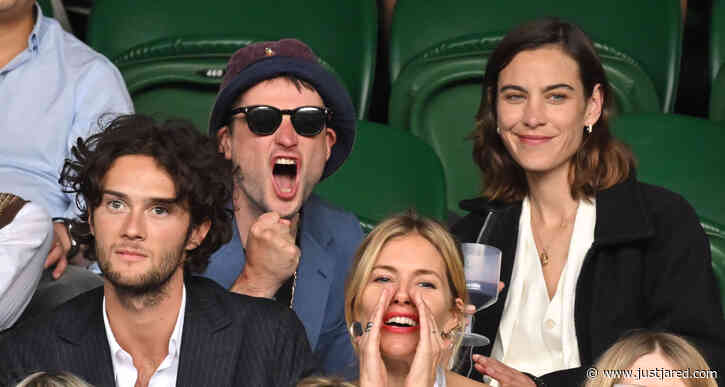 Tom Sturridge Kisses Alexa Chung at Wimbledon 2022 While Sitting with His Ex Sienna Miller & Boyfriend Oli Green