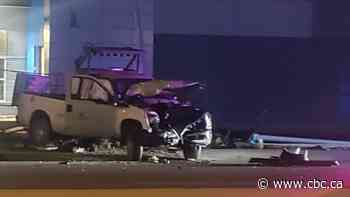 Police say person in hospital after hit and run during chase involving stolen City of Regina truck