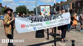 Protest held in Colchester against housing plans for MOD land