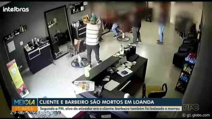 Câmera de segurança registra assassinato de cliente em barbearia de Loanda; barbeiro também foi morto a tiros - Globo
