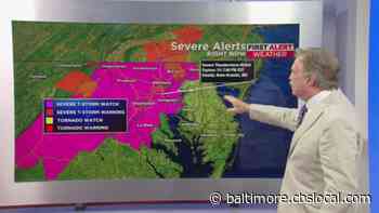 Severe Thunderstorms Bring Heavy Rain, Tornado Watch, To Maryland Counties - CBS Baltimore