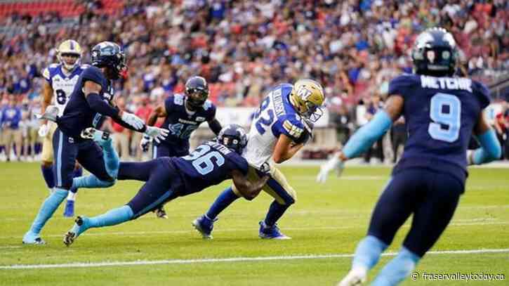 Argonauts miss late convert, lose 23-22 to unbeaten Blue Bombers