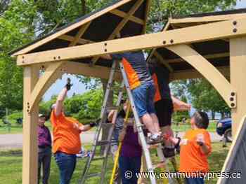 Team Home Depot assembles new gazebo as part of Pembroke's new waterfront arboretum - Community Press
