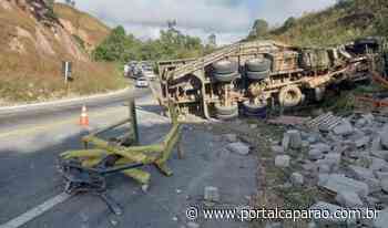 Caminhão tomba em acidente na BR 262 em Ibatiba - Portal Caparaó