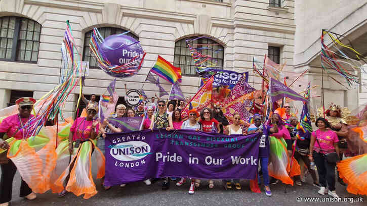 UNISON out in force at London Pride