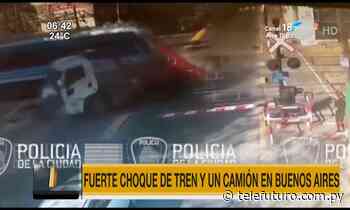 Fuerte choque de tren y un camión en Buenos Aires - Telefuturo