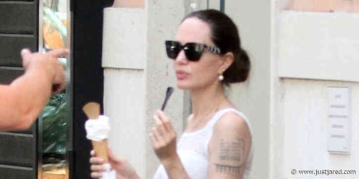 Angelina Jolie Takes a Break from Filming to Grab Ice Cream with Her Kids