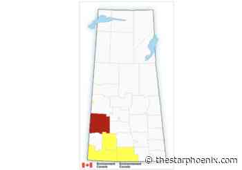 Tornado warning, watch in effect in parts of west Saskatchewan