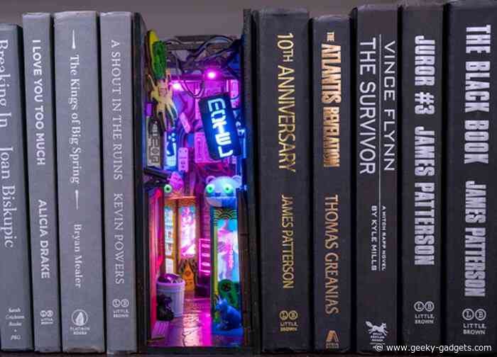 Cyberpunk MiniAlley futuristic bookshelf insert
