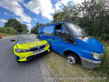 Driver being chased by police loses front tyre while speeding through Lancashire streets