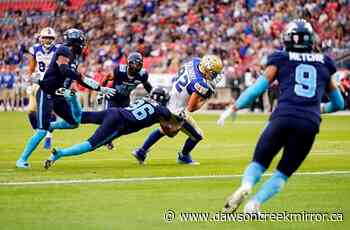 Argonauts miss late convert, lose 23-22 to unbeaten Blue Bombers - Dawson Creek Mirror