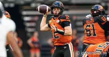 B.C. Lions quarterback Nathan Rourke named CFL top offensive performer for June
