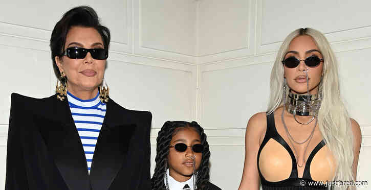 Kim Kardashian, North West, & Kris Jenner Sit Front Row at Jean-Paul Gaultier Show