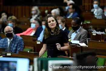 Surging energy prices harmful to families, should drive green transition: Freeland – Mission City Record - Mission City Record