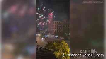 Fireworks fired from cars, toward buildings in downtown Minneapolis