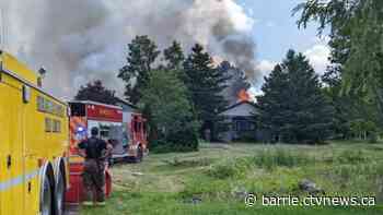 Crews battle house fire in Amaranth Township