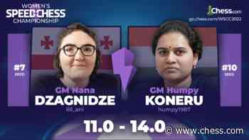 Koneru Edges Out Dzagnidze: 'Everything Worked Out In The Bullet Games' - Chess.com