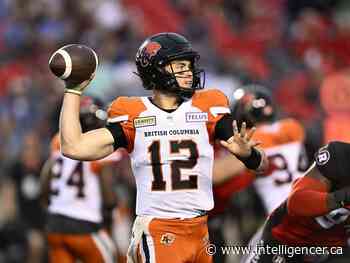 CFL names Lions' QB Rourke one of top players for June - The Intelligencer