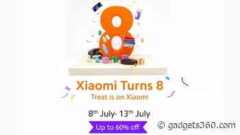 'Xiaomi Turns 8' Anniversary Sale Announced With Discounts on Smartphones, Laptops, More