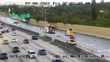 Crash Involving Tractor Trailer Causes Closures on I-95 in Miami-Dade