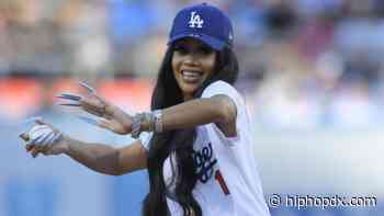 Saweetie Throws Out First Pitch At L.A. Dodgers Game - While Wearing Super Long Nails & Heels