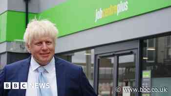 Boris Johnson waxwork appears outside job centre
