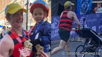 Ontario man wins Buffalo Marathon pushing sleeping two-year-old son in stroller - CTV News Toronto