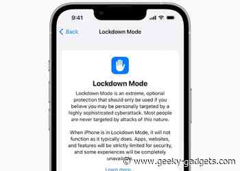 Lockdown Mode unveiled in iOS 16