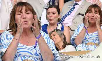 Lorraine Kelly puts on a very animated display on day eight of the Wimbledon Championships - Daily Mail