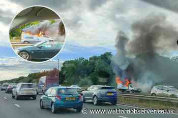 Fire crews attend van fire on M1 between Watford and Edgware