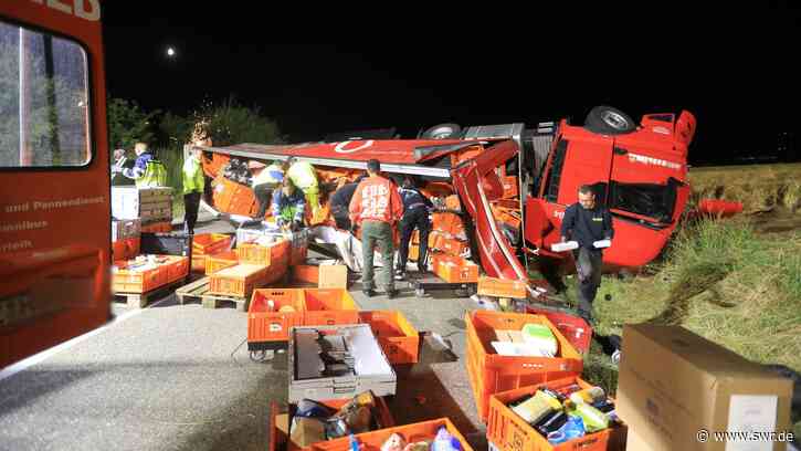Nordtangente in Ulm: Sattelzug mit Drogerieartikeln umgekippt - SWR Aktuell
