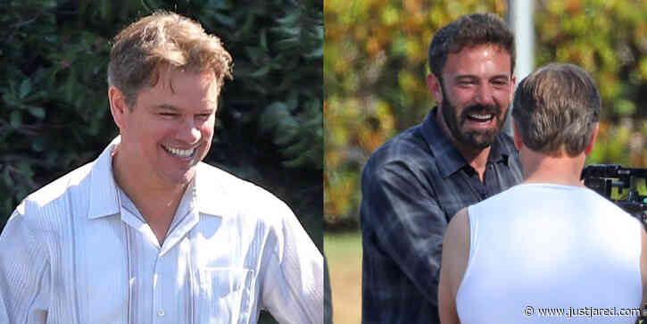 Ben Affleck & Matt Damon Are All Smiles on the Set of Their New 'Nike' Movie in L.A.