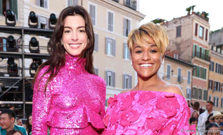Oscar Winners Anne Hathaway & Ariana DeBose Are Perfectly Pink at Valentino Show in Rome!