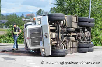 Tanker truck tips in busy Langley intersection – Langley Advance Times - Langley Advance Times