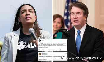 AOC slammed for mocking Justice Kavanagh after he was 'harassed' by pro-choice protesters - Daily Mail
