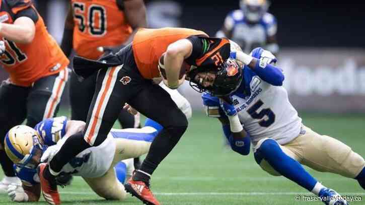 Blue Bombers blitz B.C. Lions 43-22 in battle of CFL unbeatens