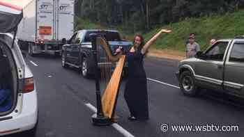 Atlanta harpist turns stalled I-85 traffic into concert - WSB Atlanta