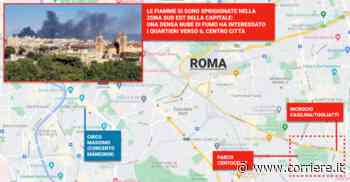Rogo nella zona sud est di Roma, nube di fumo sulla città - Corriere della Sera