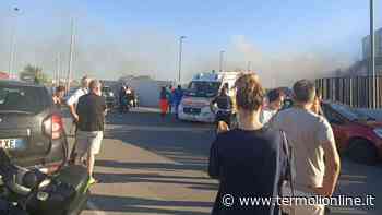 Vigili del fuoco e forze dell'ordine intervenuti al Pam - Termoli Online