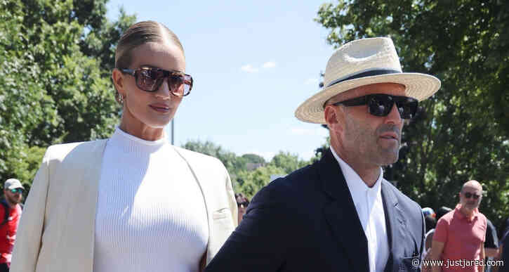 Rosie Huntington-Whiteley & Jason Statham Hold Hands While Arriving at Wimbledon 2022