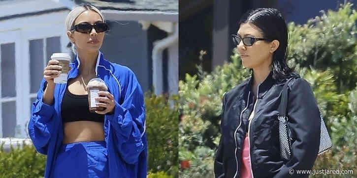 Sisters Kim & Kourtney Kardashian Spend Their Sunday With Friends at a Beach Party